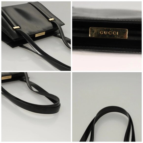 GUCCI Shoulder Bag Leather Black Gold 007 2046 0268 Auth BA1194 - Picture 16 of 16